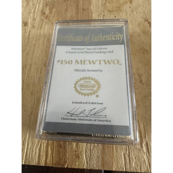 23K Gold-Plated Mewtwo & Charizard Pokémon Promo Cards Limited Edition Set Used - Picture 2 of 9